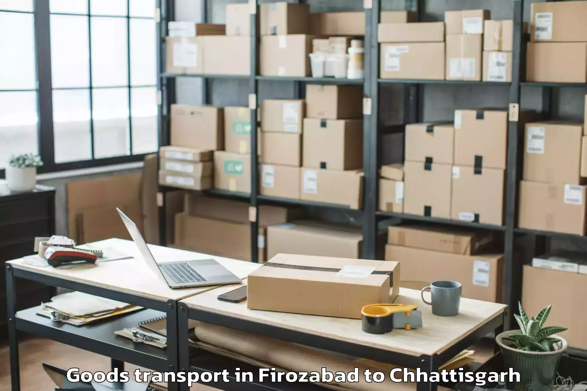 Affordable Firozabad to Bhilai Goods Transport